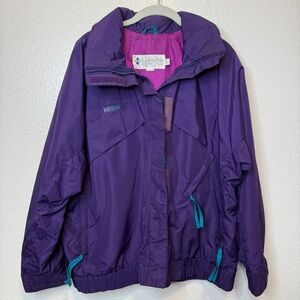 Columbia Whirlibird Vintage Jacket Women’s Size Large Purple Radial Sleeve Shell